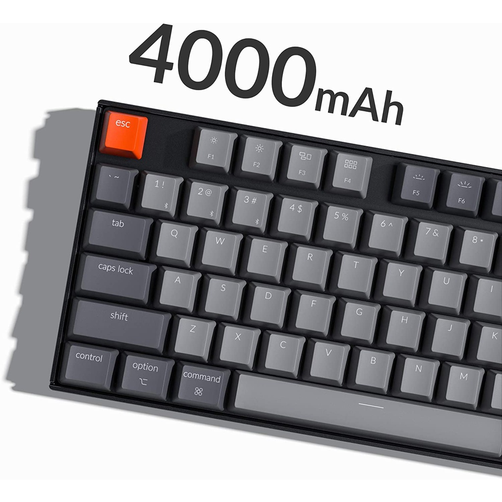 Bàn Phím Cơ Không Dây Keychron K8 Bản Nhôm Led RGB Có Hotswap, Switches Gateron, Keycap ABS, Bluetooth 5.1