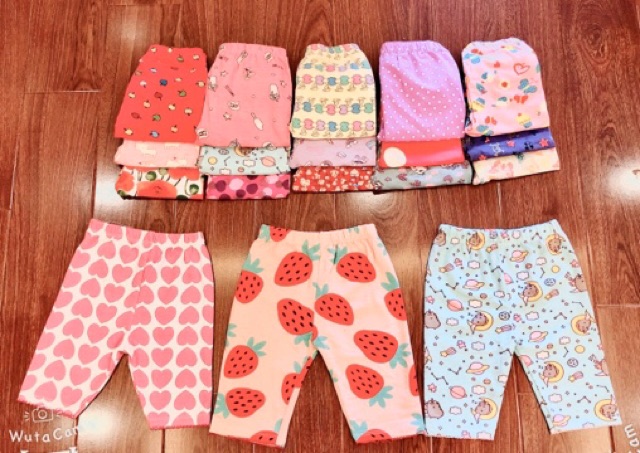 Quần legging lửng chất cotton 4 chiều cho bé gái