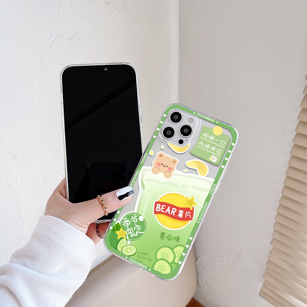 Ốp Điện Thoại Hình Gấu Ăn Kem Cho Iphone 11 Pro Max 12 Pro Max 13 Pro Max Mini Iphone 6 7 Iphone 8 Iphone 6 7plus Iphone Se 2020 Iphone X Xs Xr 5 4