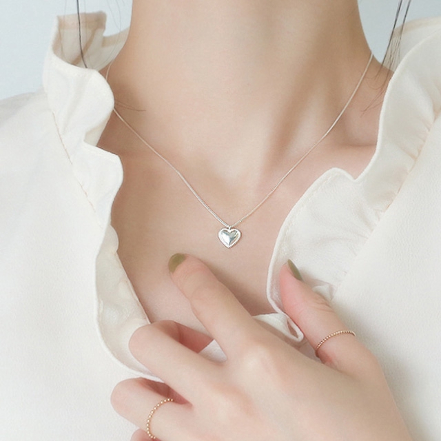 Dây chuyền hợp kim cao cấp phối mặt hình trái tim dễ thương cho nữ