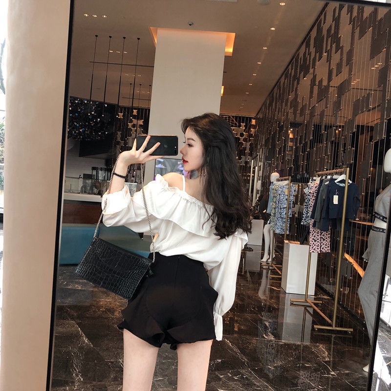 Áo voan hai dây cổ chữ V phong cách Hàn Quốc mới dành cho nữ 2021