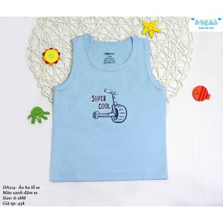 Áo ba lỗ cotton cho bé trai Dokma DA214