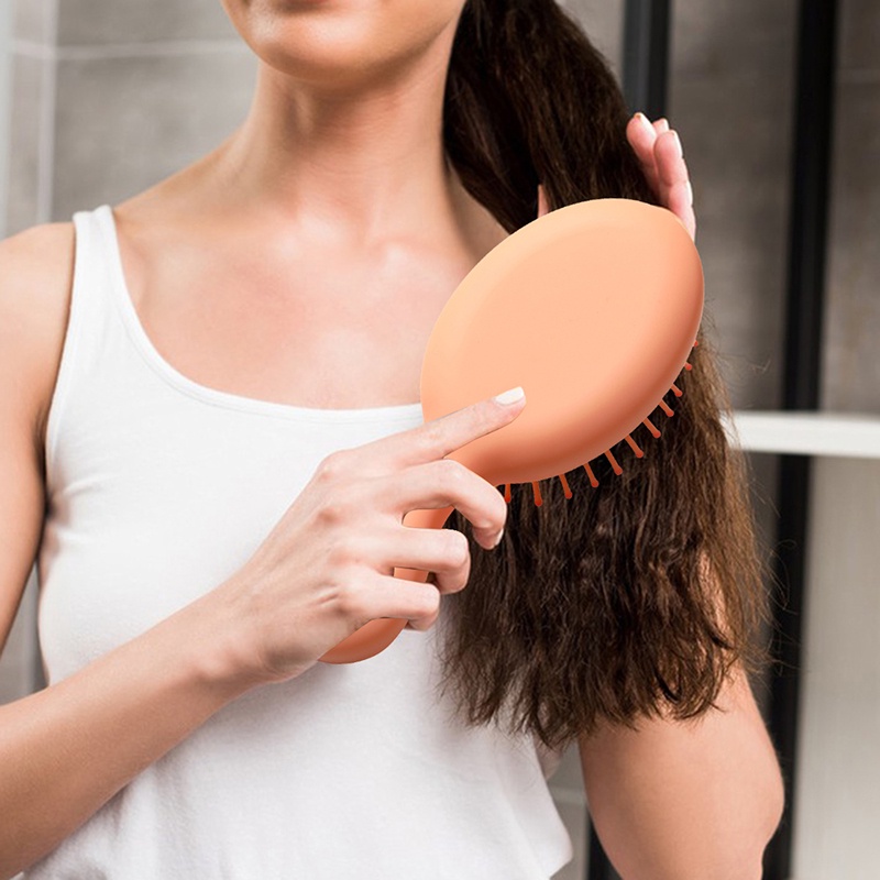 Lược Chải Tóc Mini Màu Trơn Dễ Thương Chống Thấm Nước Mát Xa Da Đầu Cho Nữ