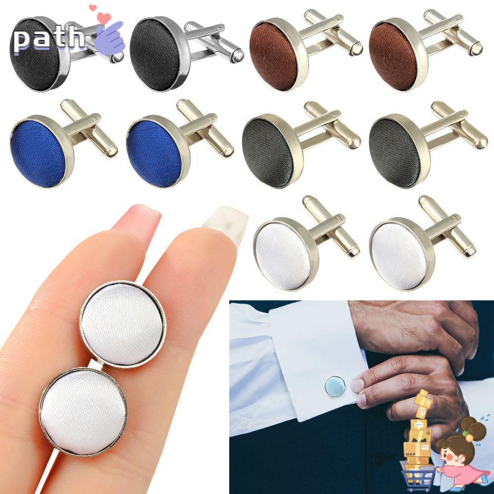 Khuy măng sét màu trơn hình tròn kiểu dáng sang trọng để gắn cổ tay áo chất lượng cao cho nam