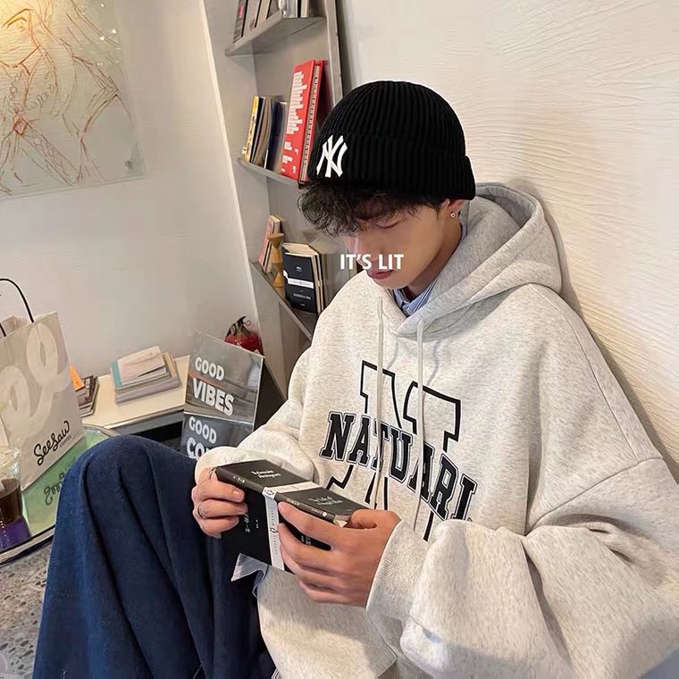 Áo hoodie Thể Thao Dáng Rộng In Chữ Thoải Mái Thời Trang Hàn Quốc Cho Nam Cỡ M-5XL