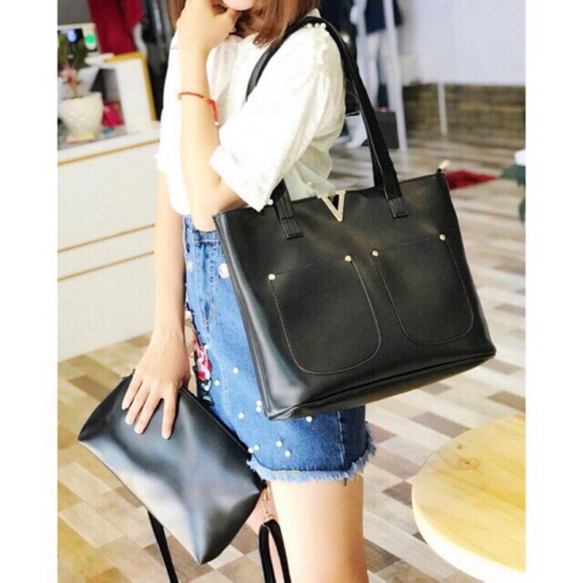 Set túi da dầy dặn size 40 vừa a4