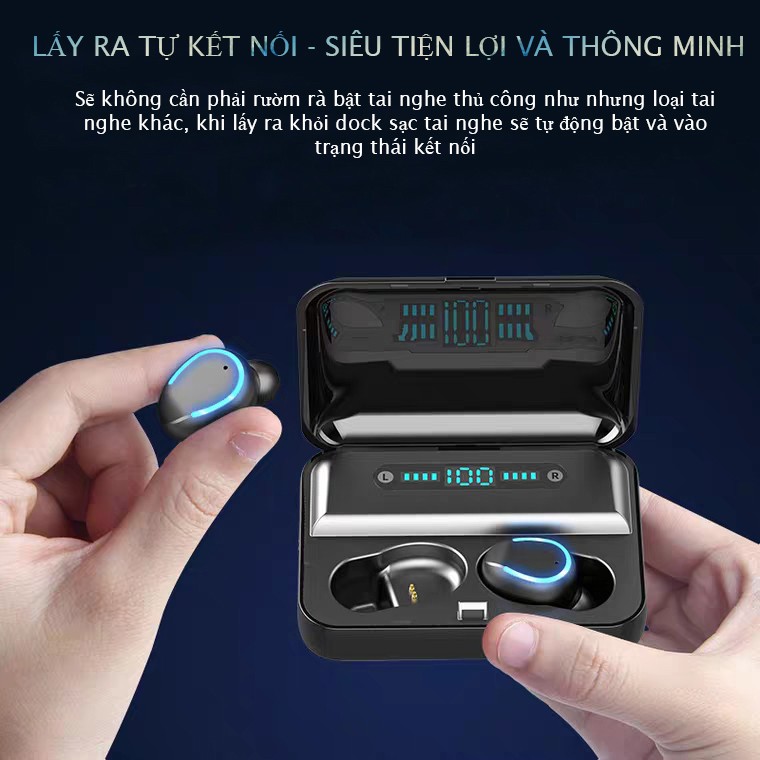 (Sản Phẩm Cao Cấp) Tai nghe Bluetooth Liên Thông True Wireless S9 - Khử tiếng ồn CVC8.0 - Pin khủng 120h | BigBuy360 - bigbuy360.vn