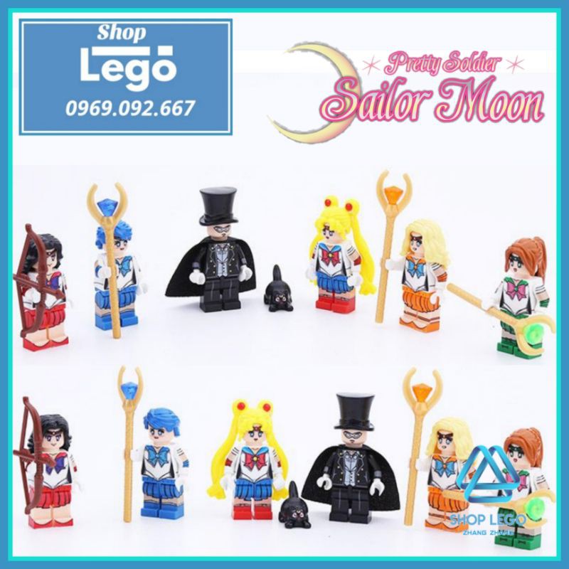 Xếp hình Sailormoon Mars Venus Mercury Jupiter Chiba Mamoru thủy thủ mặt trăng Lego Minifigures JY106