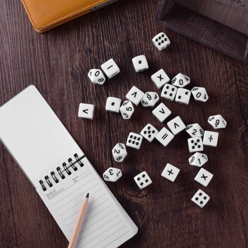 Set 30 Viên Xúc Xắc Bằng Acrylic Góc Phải / Vuông 16mm Làm Biểu Tượng Toán Học Cho Bé