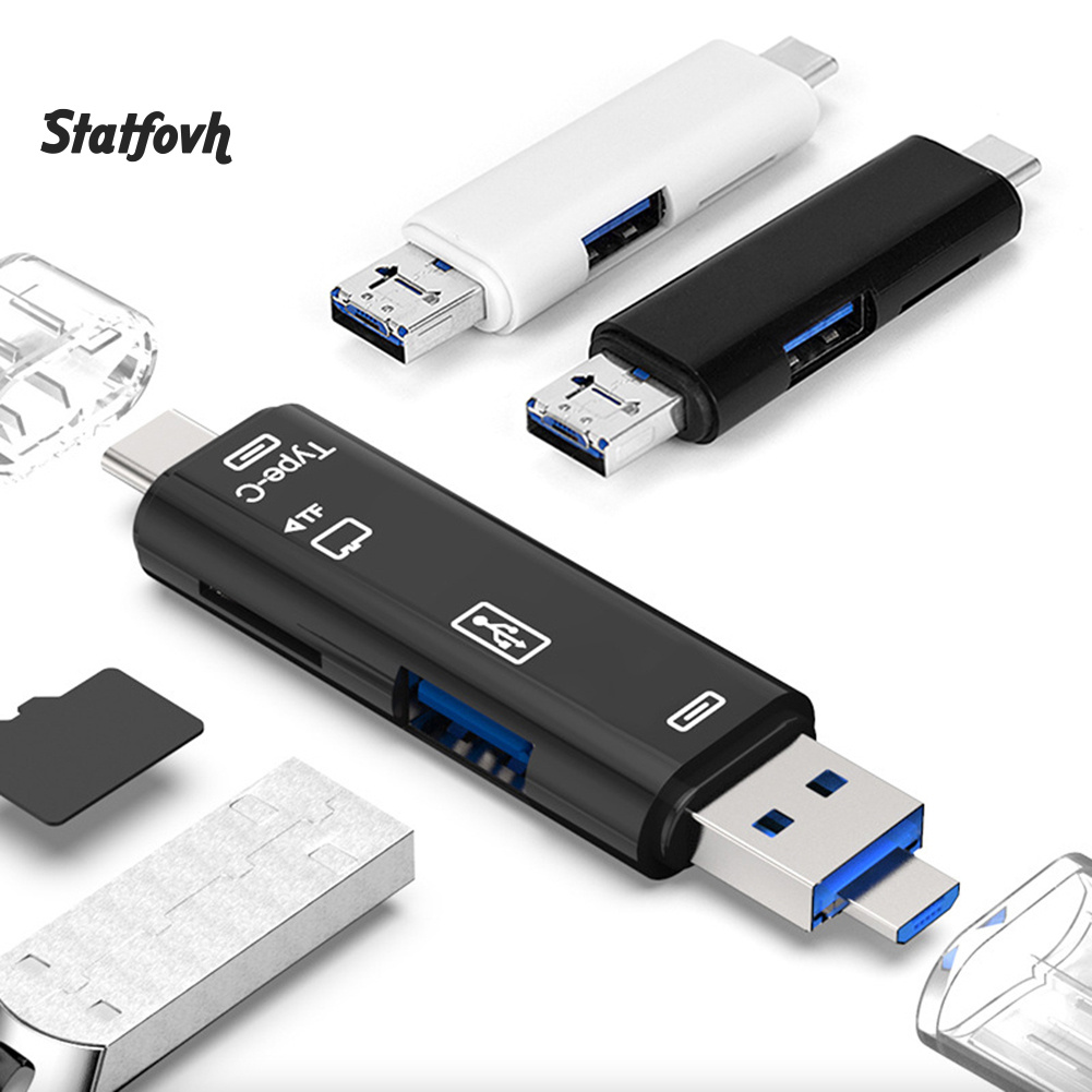 Đầu Đọc Thẻ Nhớ 5 Trong 1 Usb 3.0 Type-C Micro Otg Tf | BigBuy360 - bigbuy360.vn