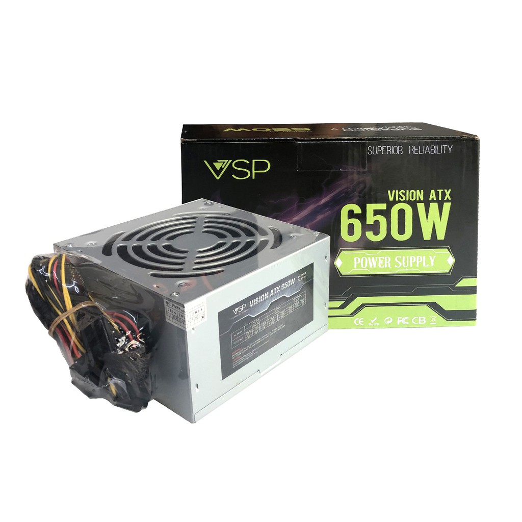 Nguồn vi tính VSP 650W chính hãng VSP phân phối (không có nguồn phụ)