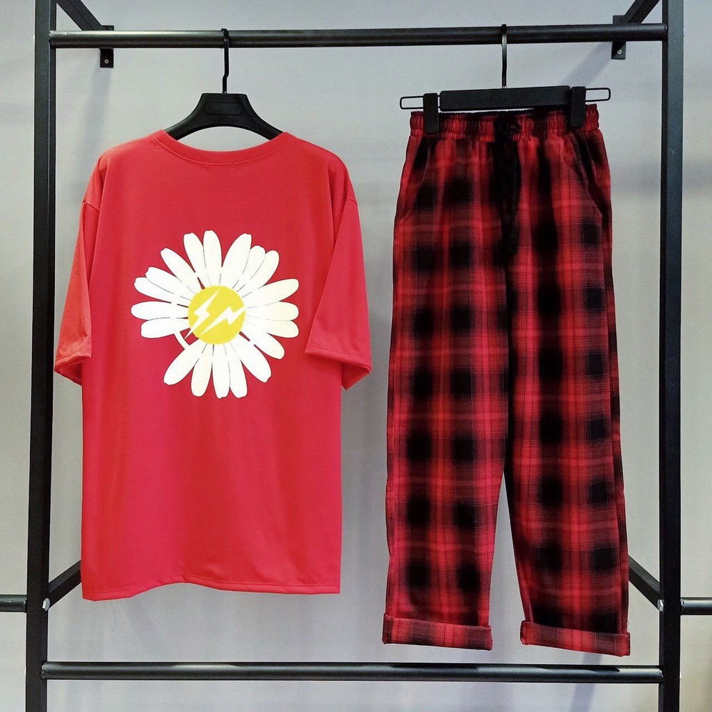 Quần kaki nam nữ ống suông sọc caro cá tính | BigBuy360 - bigbuy360.vn