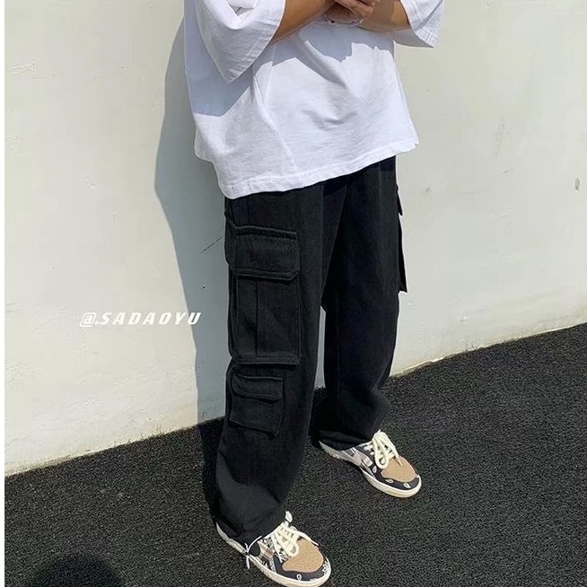 Quần Yếm Dáng Rộng quần túi hộp nam Phong Cách Hàn Quốc quần túi hộp nữ Thời Trang Mới cargo pants Nam Nữ | BigBuy360 - bigbuy360.vn