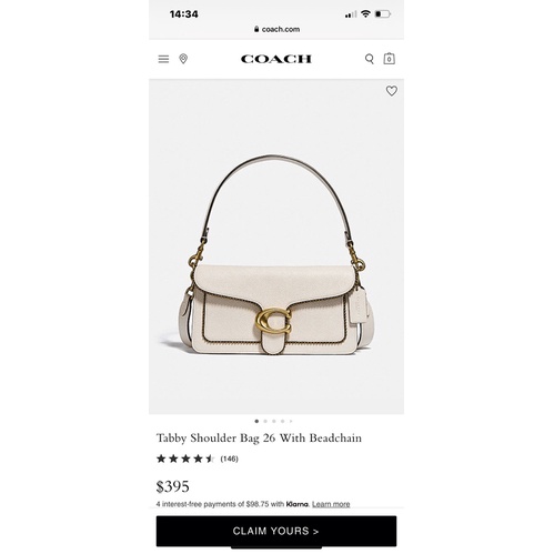 TÚI COACH Tabby Shoulder Bag 26 With Beadchain