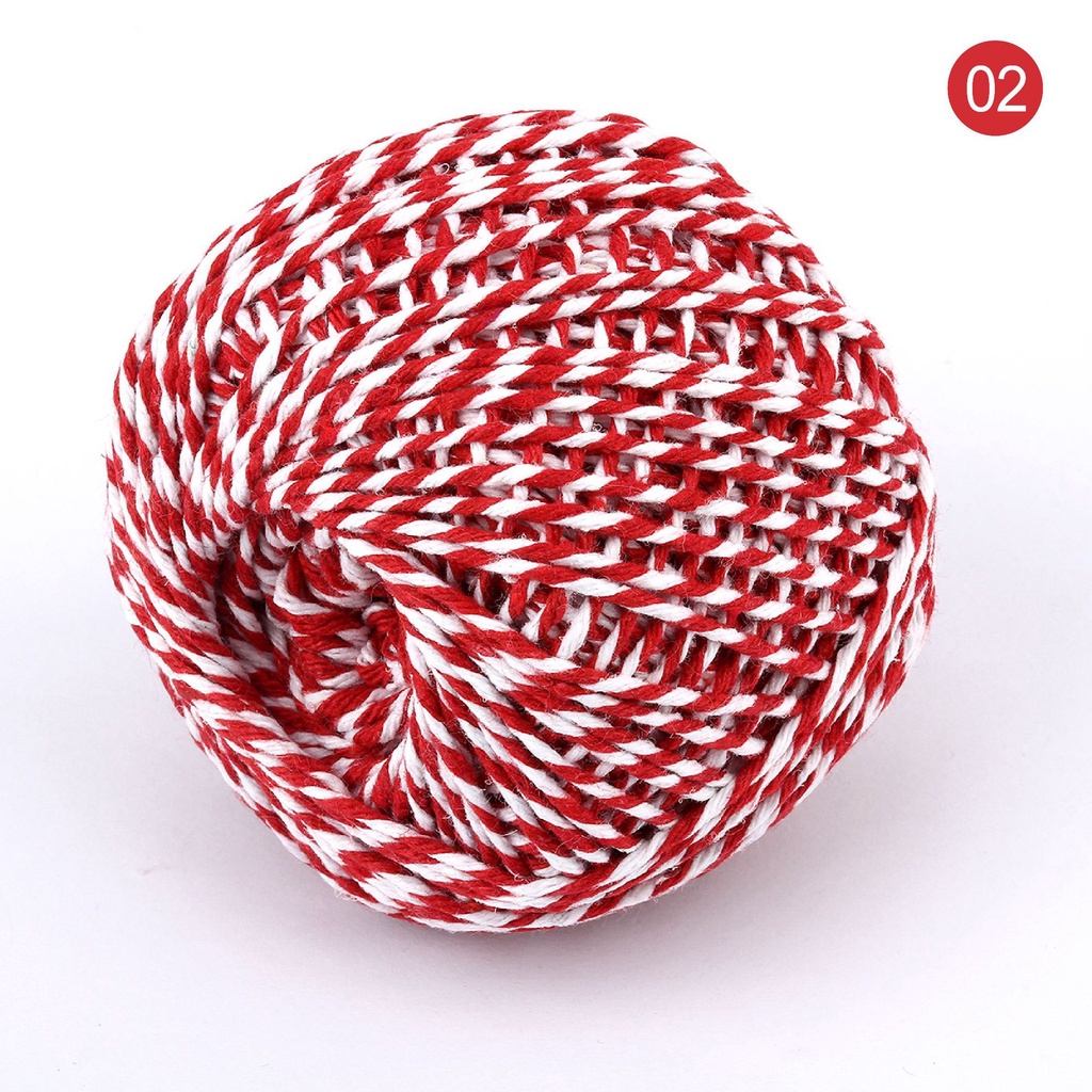 Cuộn dây cotton hai màu sắc 1.5m dùng gói quà/trang trí DIY