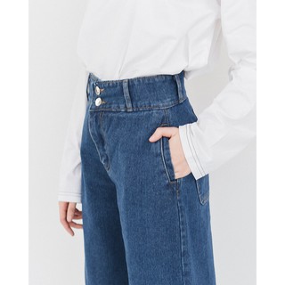 Quần Jeans Bò Culottes Nữ SSSTUTTER Button Jeans
