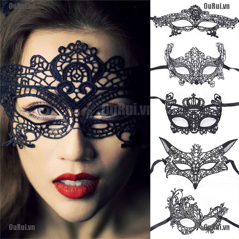 Mặt Nạ Ren Đen Che Mắt Tiện Dụng Cho Nữ