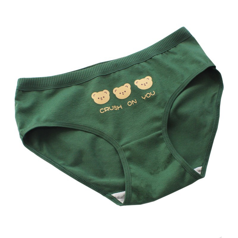 Combo Quần Lót Nữ Cotton 100% Hieu Store24h, Quần Gấu Xanh Lá Lưng Bản Siêu Phẩm - 1768