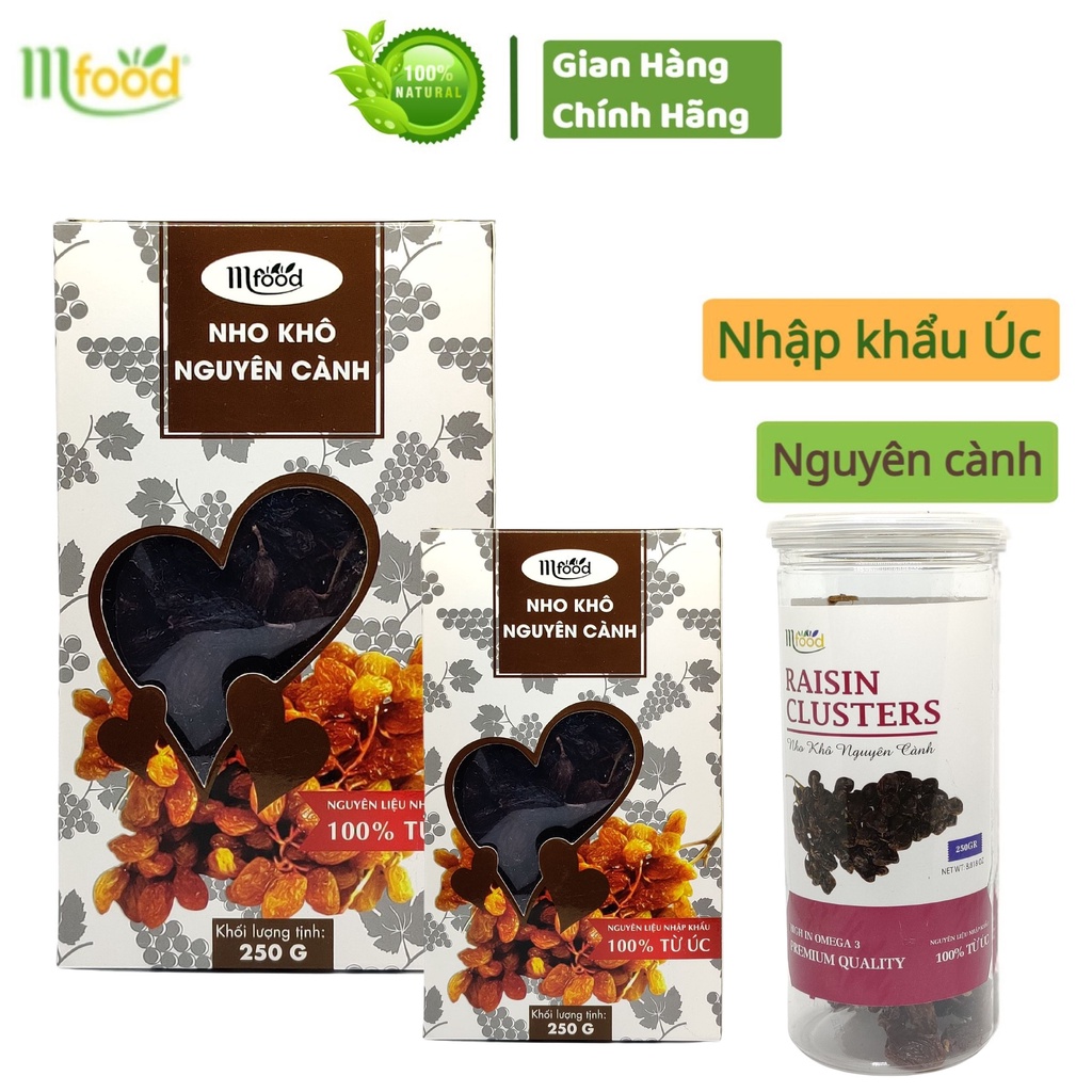 Nho khô nguyên cành⚡Mfood⚡nho khô raisins úc không hạt - Nhập khẩu hàm lượng dinh dưỡng cao | Date mới