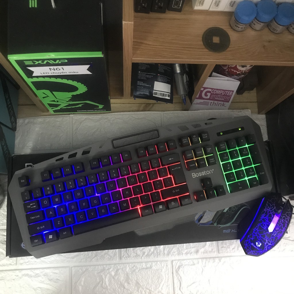 Combo chuột bàn phím Giả Cơ có led xịn xò Bosston 837  - G21 - Q17 - Smart A6  Vi tính TG | BigBuy360 - bigbuy360.vn