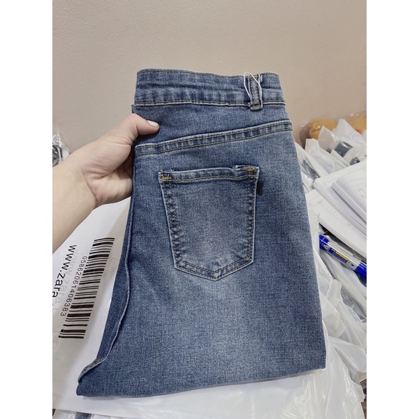 qunag jean ôm màu xanh cho nữ