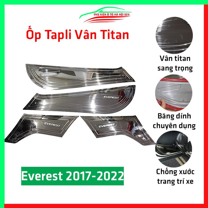 Bộ ốp tapli Ford Everest 2016-2020 vân Titan chống xước va đập khi mở cửa và làm đẹp xe