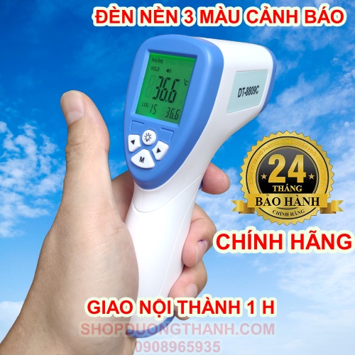 Nhiệt kế hồng ngoại điện tử - Máy đo nhiệt độ thân nhiệt đo trán Thermometer DT 8809C