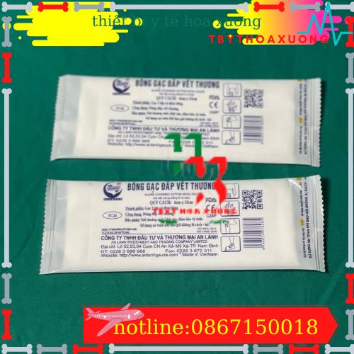 Bông gạc đắp vết thương An Lành 6x15cm vô trùng từng miếng nhiều kích thước