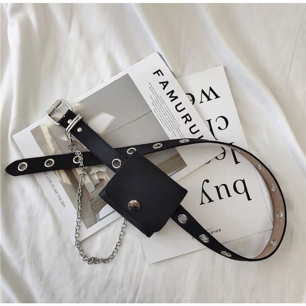 Thắt lưng da belt kèm ví hai trong 1 mix đồ cực sang chảnh