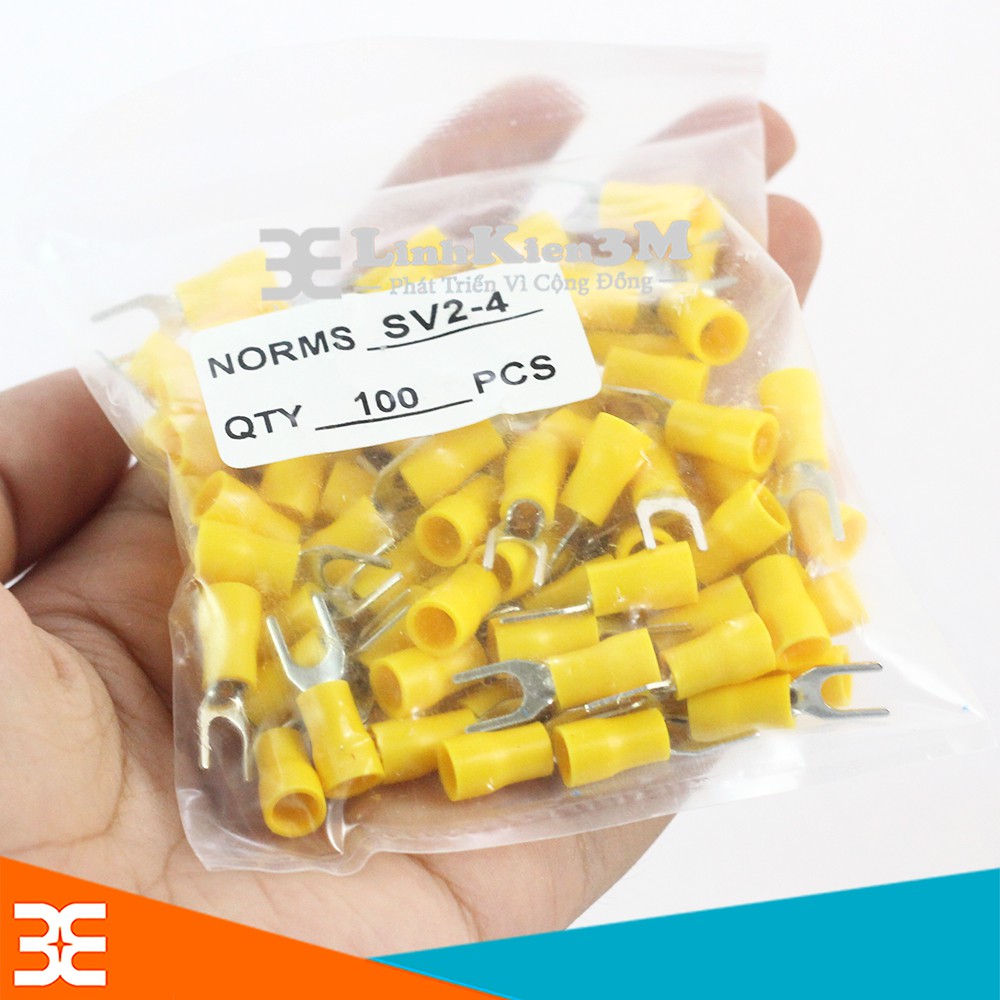 Đầu Bấm Cos Nối Dây Điện Chữ Y SV2-4 Gói 100 Đầu Cos