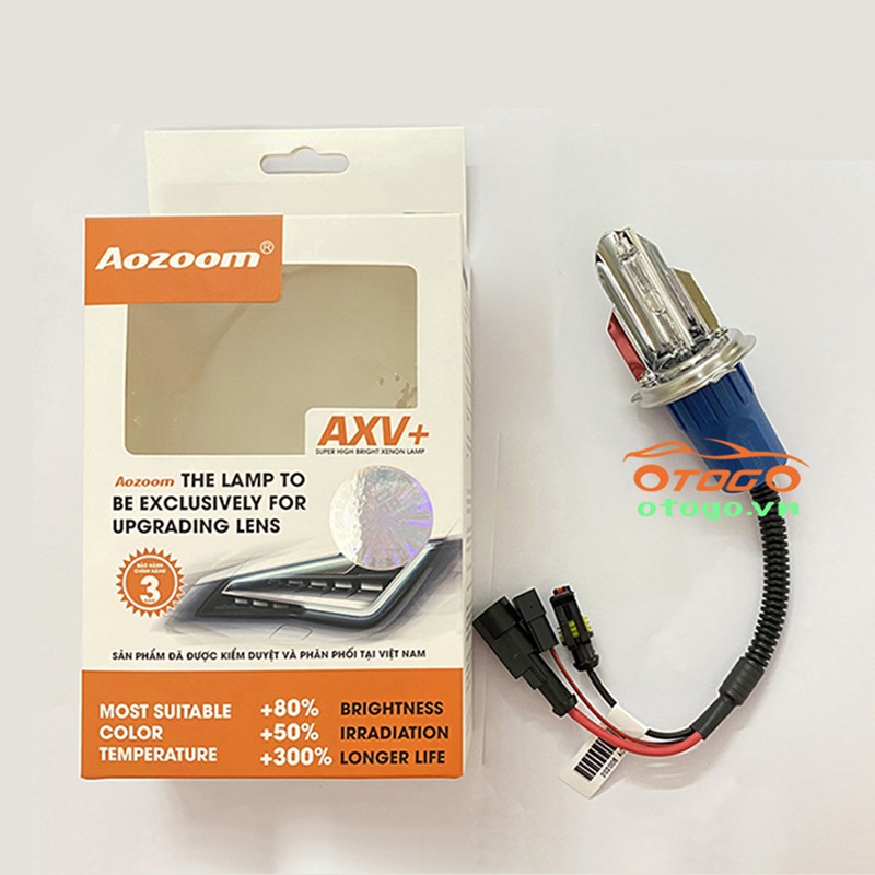 Bộ Đèn Xenon Aozoom H4 Siêu Sáng Cho Xe Máy Có Pha Cos