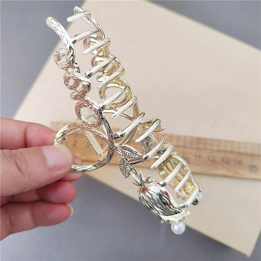Kẹp Tóc Kim Loại Hình Hoa Hồng / Cá Mập Phong Cách Vintage WMES15H Cho Nữ