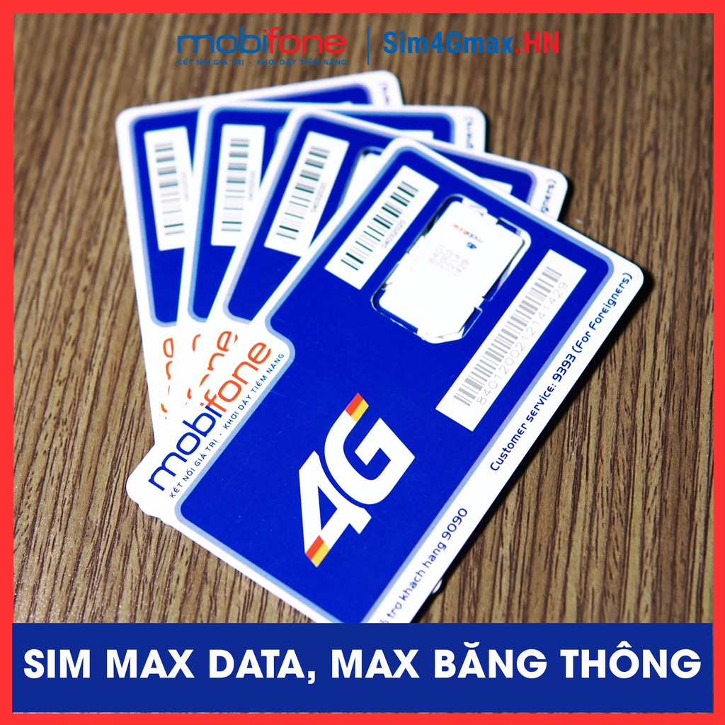 Sim 4G Wifi Max Data Max Băng Thông (1000Gb tốc độ cao 1 ngày)