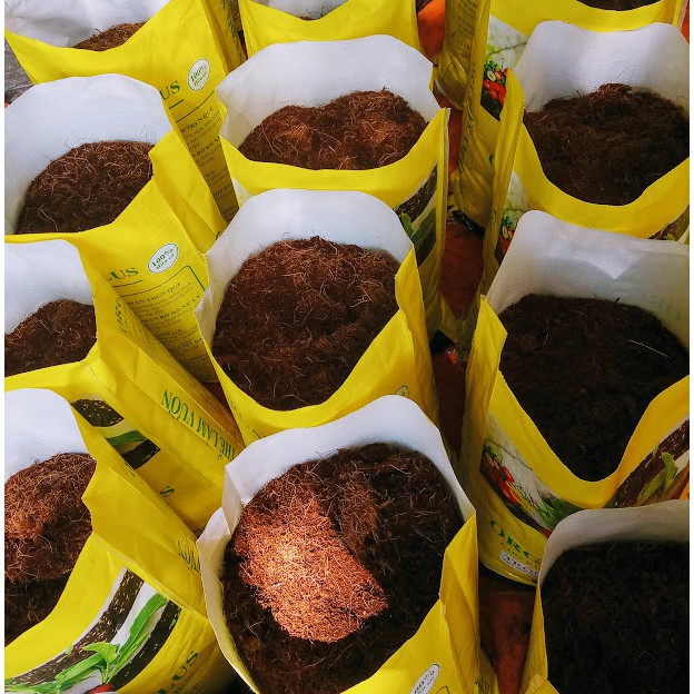 Xơ dừa đã xử lý Orgamix Plus 20dm3( (6kg) làm giá thể trồng cây, rau mầm...