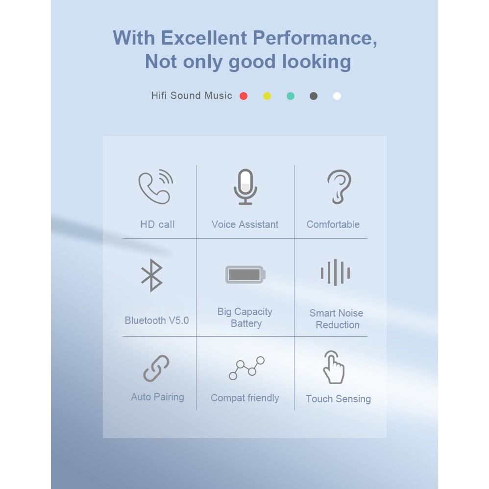 Tai nghe Bluetooth không dây IP Huawei vivo điều khiển cảm biến âm thanh .5.0