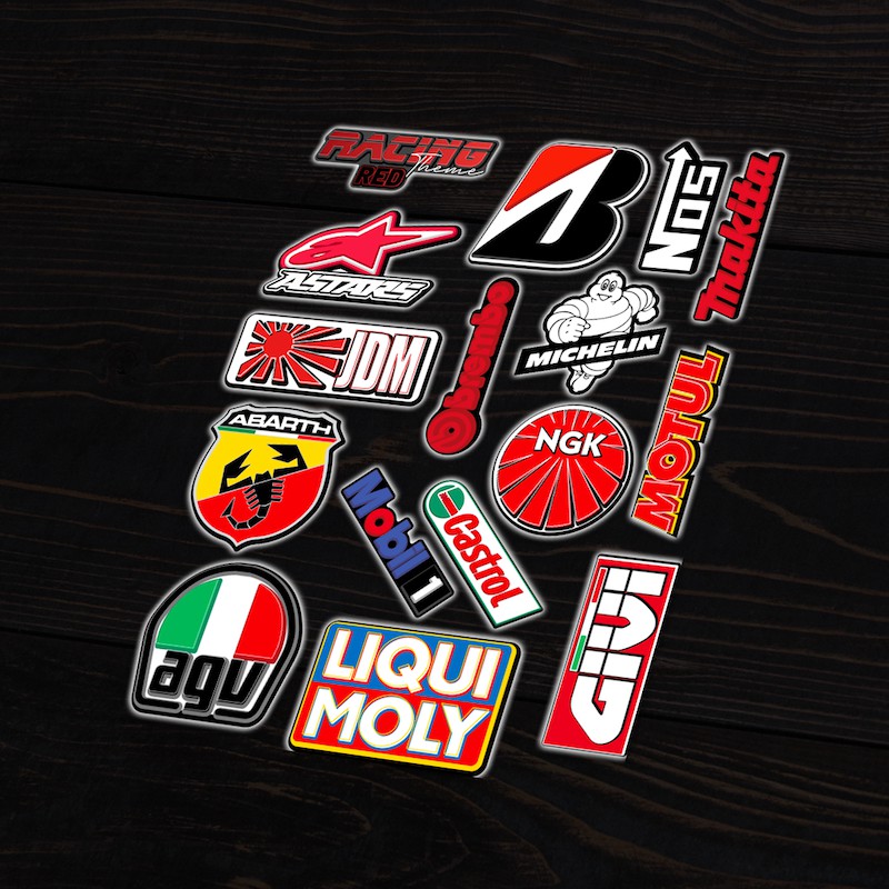 Sticker Reflective Hình Dán Phản Quang 3M Premium - Sticker Factory - chủ đề Logo Racing Red
