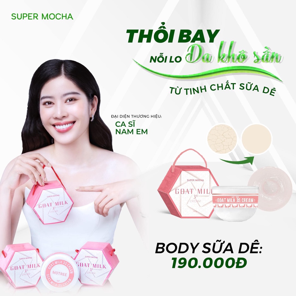 KEM BODY SỮA DÊ SUPER MOCHA- VỨT BỎ KHÔ SẦN THAY DA MỀM MẠI