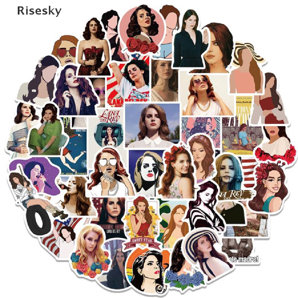50 Miếng Dán Trang Trí Ván Trượt, Guitar, Guitar, La Bàn In Chữ Risesky