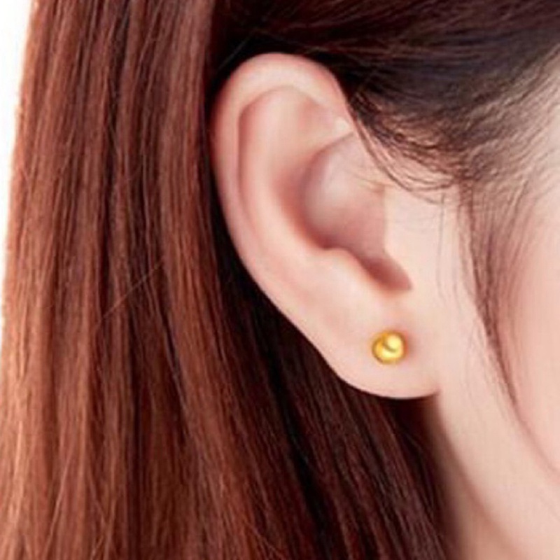 Bông Tai Mạ Vàng/Bạc 925 Hình Quả Cầu Nhỏ