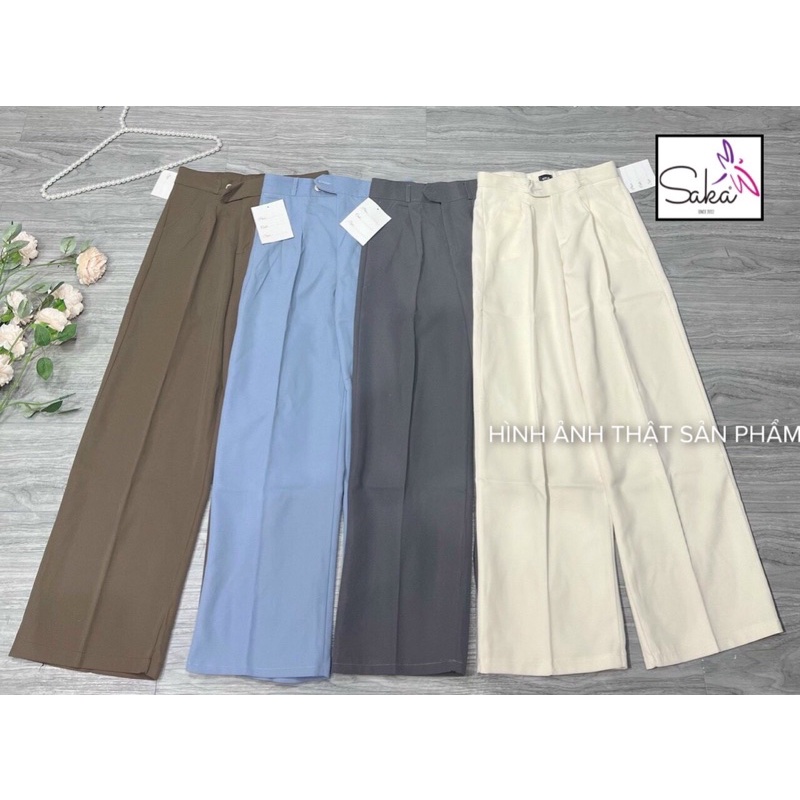 Quần suông dài lưng cao nữ nhiều màu thời trang