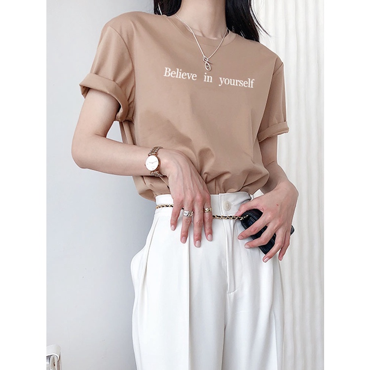 Áo thun nữ cổ tròn chất liệu cotton mềm mại form regular AR043 Miucho basic