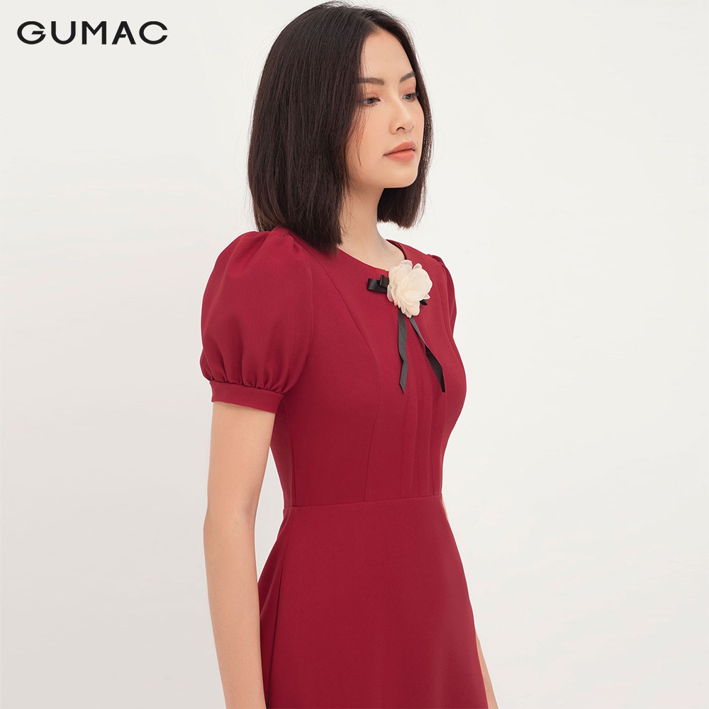 [Mã WABRGU72 giảm 10% tối đa 50k đơn 250k] Đầm ôm nữ xếp ngực phụ kiện GUMAC DA1255