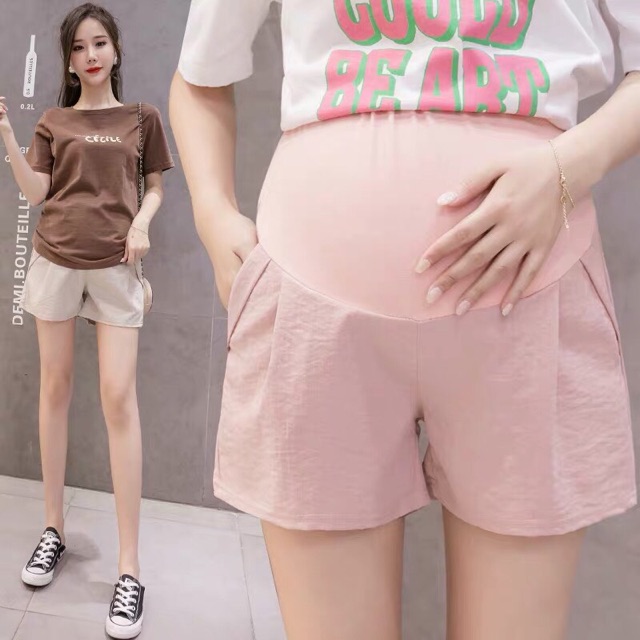 🤰🏻quần short cho mẹ bầu💝hàng quảng châu( sẵn đen và be)