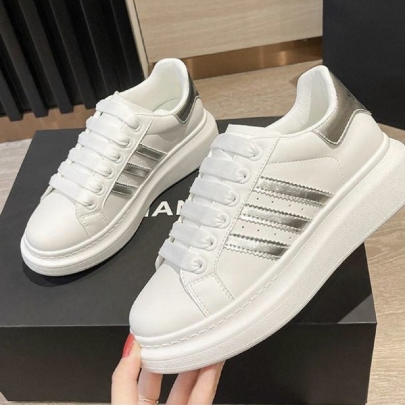 Giày Sneaker Nữ 3 Vạch Trắng Bạc Hot Hit 2022(G08)
