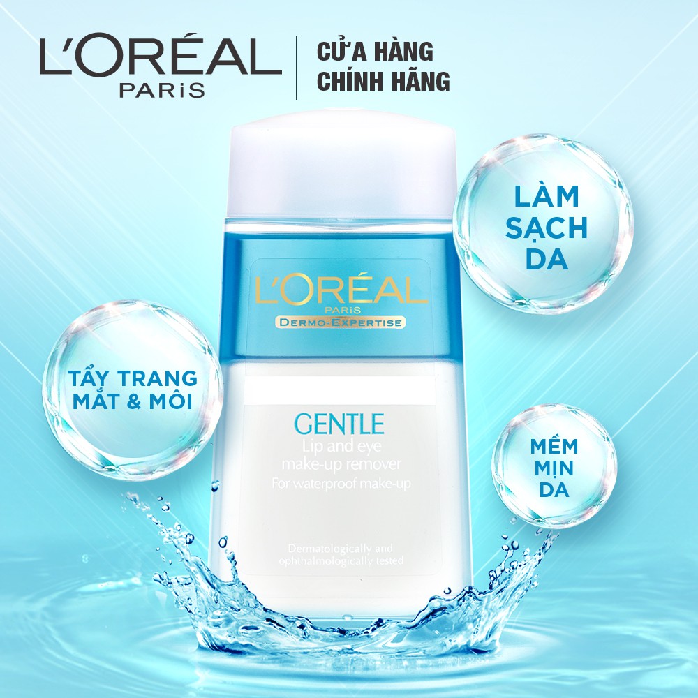 Tẩy trang mắt môi Loreal Gentle Lip&Eye Makeup Remover 125ml | Shopee Việt  Nam