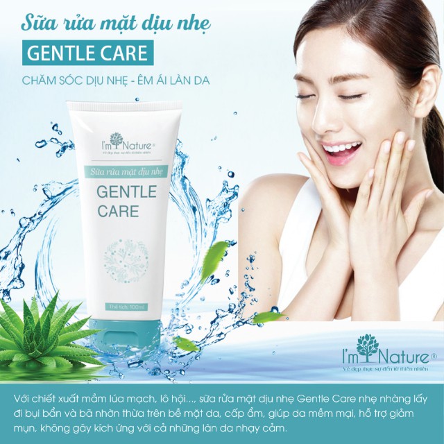 Sữa Rửa Mặt Dịu Nhẹ Gentle Care IM NATURE Làm Sạch Sâu Dành Cho Mọi Loại Da Dầu Mụn Thường Dưỡng Trắng 100g