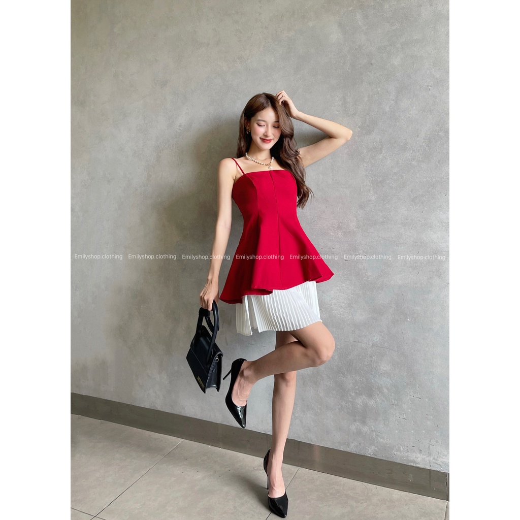 Áo hai dây sơ mi kiểu phồng Emilyshop ulzzang