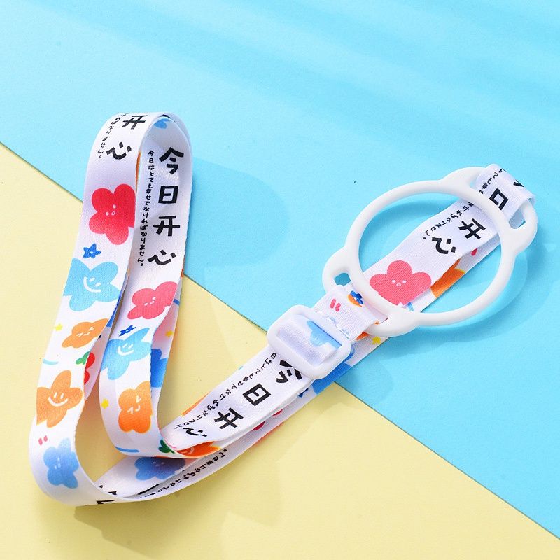 Dây đeo bình nước lỗ xỏ silicon cho bình to/nhỏ họa tiết dễ thương phong cách Hàn quốc