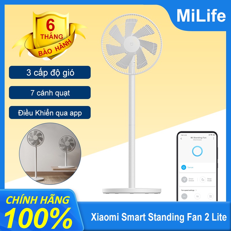 Quạt đứng Xiaomi Mi Smart Fan 2 Lite JLLDS01XY thông minh kết nối Wifi app MiHome