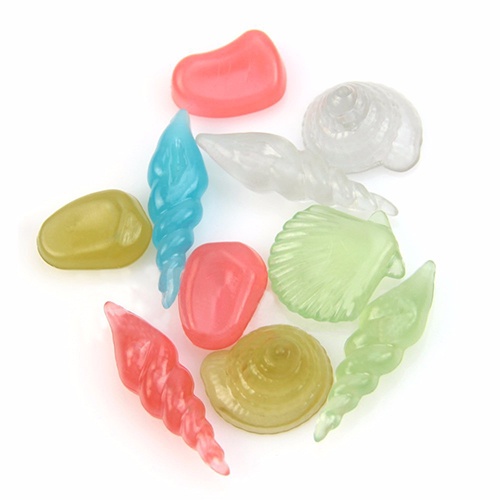 Bộ 10 Vỏ Ốc Dạ Quang Phát Sáng Trang Trí Bể Cá Siêu Xinh